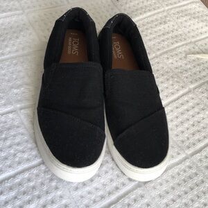 TOMS Black Canvas Slip-Ons